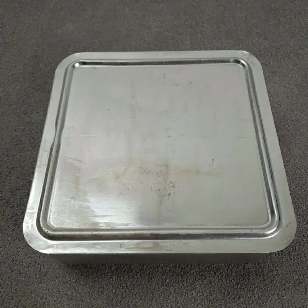 Vintage 8x8x2 Aluminum Baking Pan With Slide Lid Unbranded